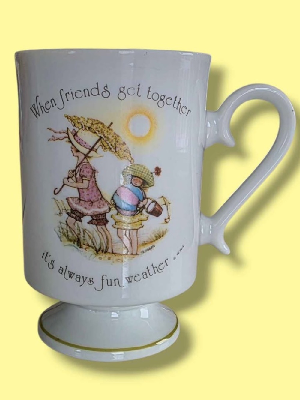 2 for $20 - Vintage Footed Holly Hobbie Mug